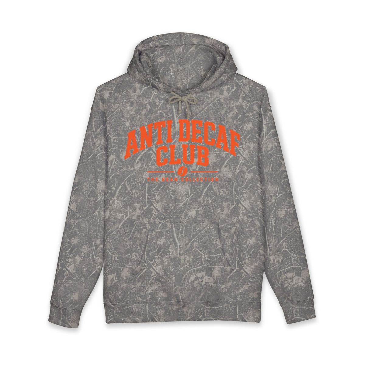Anti Decaf Club Hoodie — Vintage Camouflage Coffee Lover Pullover