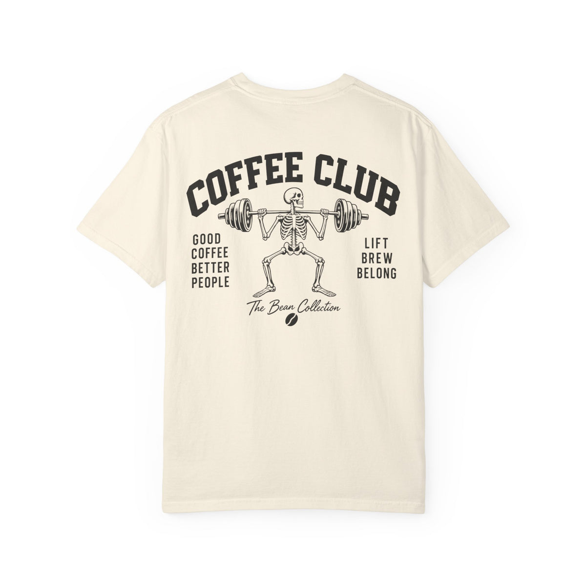 Coffee Club T-Shirt — 'Coffee Club' Skeleton Weightlifter Graphic Tee